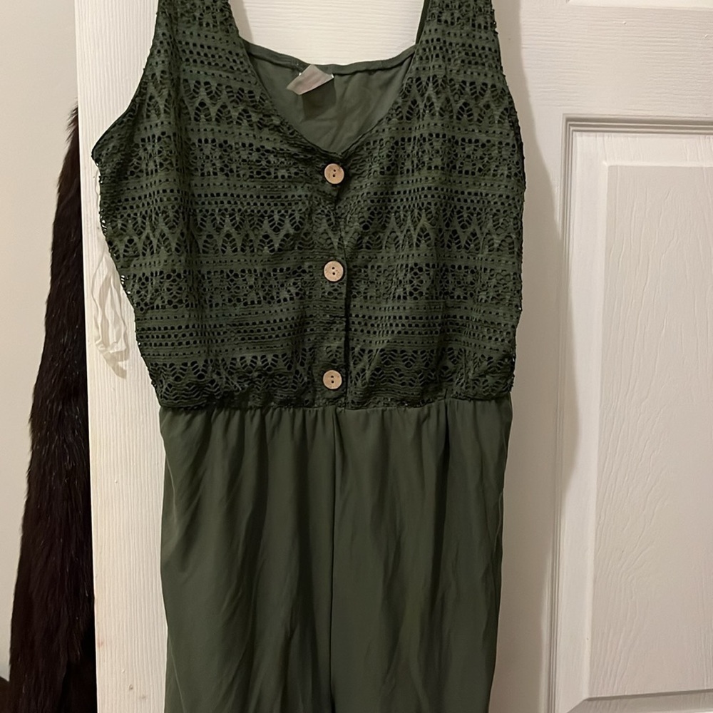 No boundaries olive green crochet short set - Picture 2 of 6